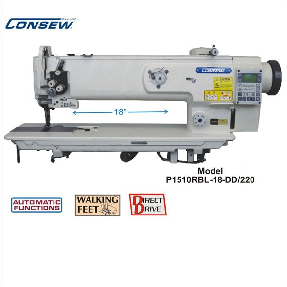 Consew P1510RBL-18-DD/220 18" Direct Drive Single Needle Walking Foot Industrial Sewing Machine - product view 1