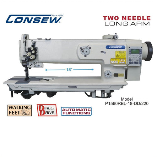 Consew P1560RBL-18-DD/220 18" Direct Drive Double Needle Walking Foot Industrial Sewing Machine - product view 1
