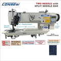 Consew P1565RB-14-7DD/220 14" Double Needle Split Needle Bar Direct Drive Walking Foot Sewing Machine - product view 1