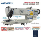 Consew P1565RB-14-7DD/220 14" Double Needle Split Needle Bar Direct Drive Walking Foot Sewing Machine - product view 1