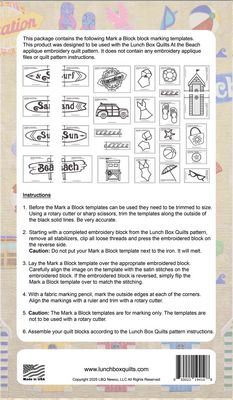 Lunch Box Quilts At the Beach Mark-a-Block Templates — product detail 1