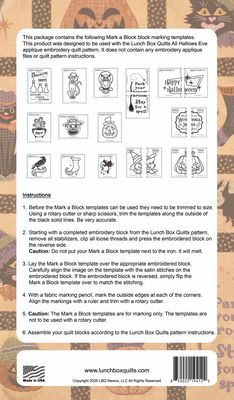 Lunch Box Quilts All Hallow’s Eve Mark-a-Block Templates — product detail 1
