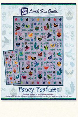 Lunch Box Quilts Fancy Feathers — package and project