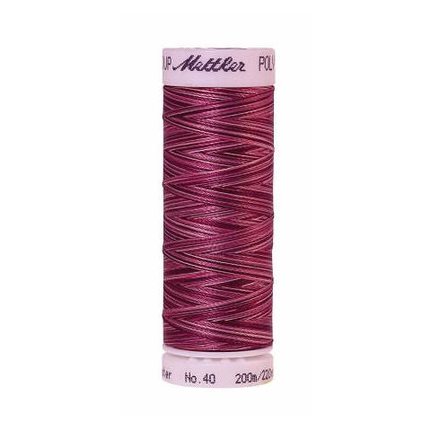 Mettler Poly Sheen Multi 9922 Cranberry Frost variegated polyester embroidery thread