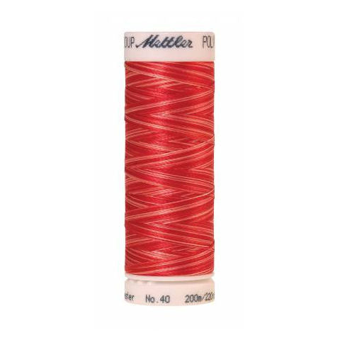 Mettler Poly Sheen Multi 9924 Fiesta Orange variegated polyester embroidery thread