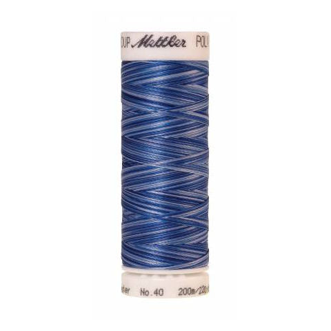 Mettler Poly Sheen Multi 9929 Nautical Blues variegated polyester embroidery thread
