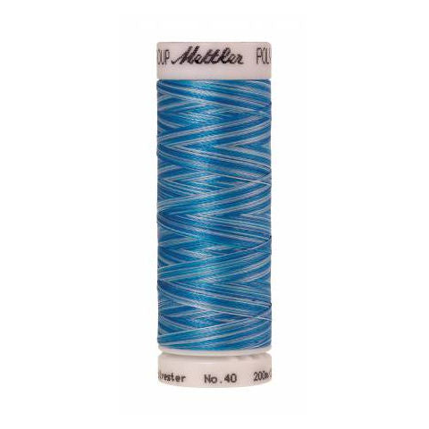Mettler Poly Sheen Multi 9930 Aqua Waters variegated polyester embroidery thread