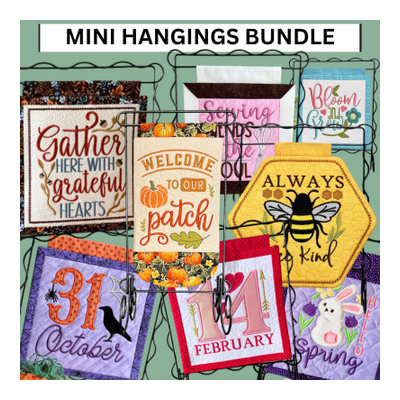 Embroidery Garden Mini Hangings Bundle in-the-hoop embroidery designs