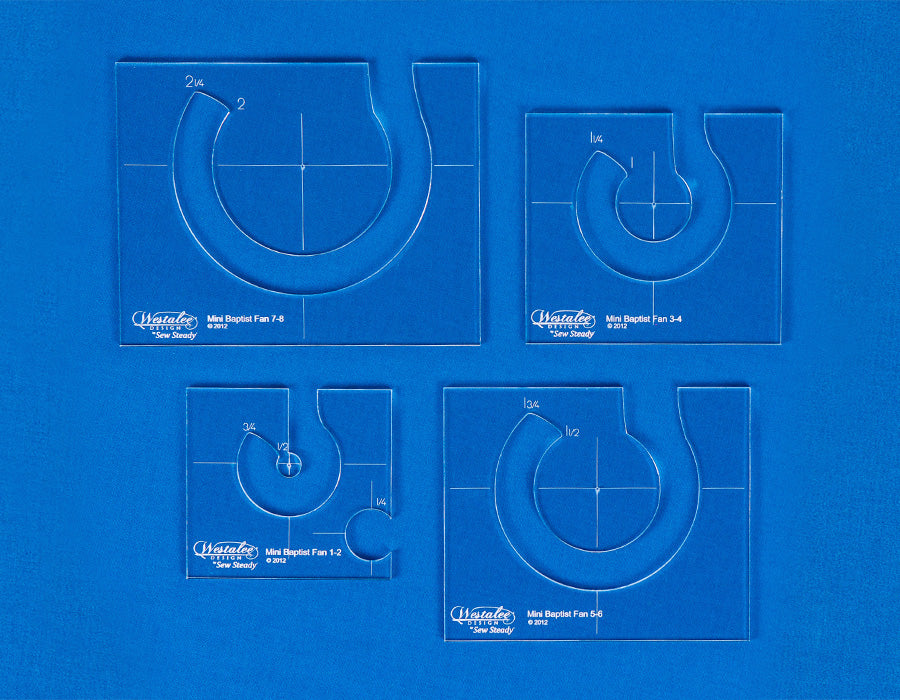 Westalee Design Miniature Baptist Fan 4Pc Template Set