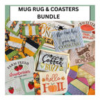 Embroidery Garden Mug Rugs and Coasters Bundle in-the-hoop embroidery designs