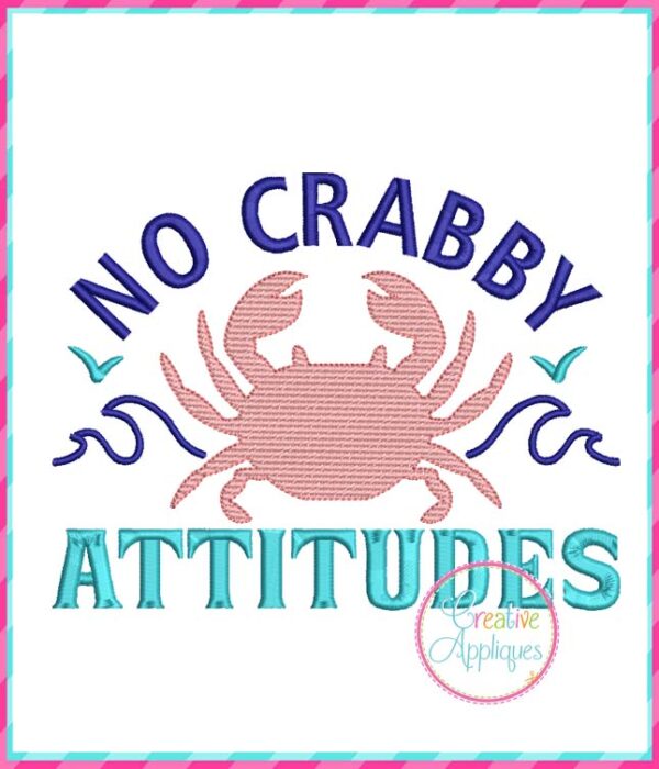 Creative Appliques No Crabby Attitudes included in the Summer Embroidery and Applique Bundle