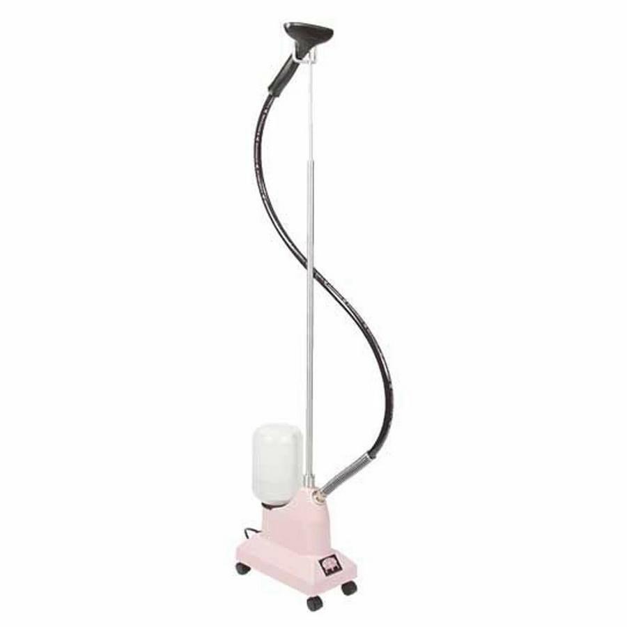Jiffy J-2 Pink clothing steamer with flexible hose and steam head