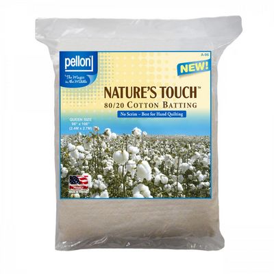 Pellon Nature’s Touch 80/20 No-Scrim Batting – Queen, 90 × 108 inches