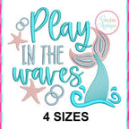 Creative Appliques Play in the Waves included in the Summer Embroidery and Applique Bundle