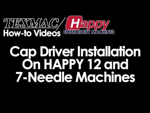 HappyJapan wide cap system setup on HCH and HCS embroidery machines