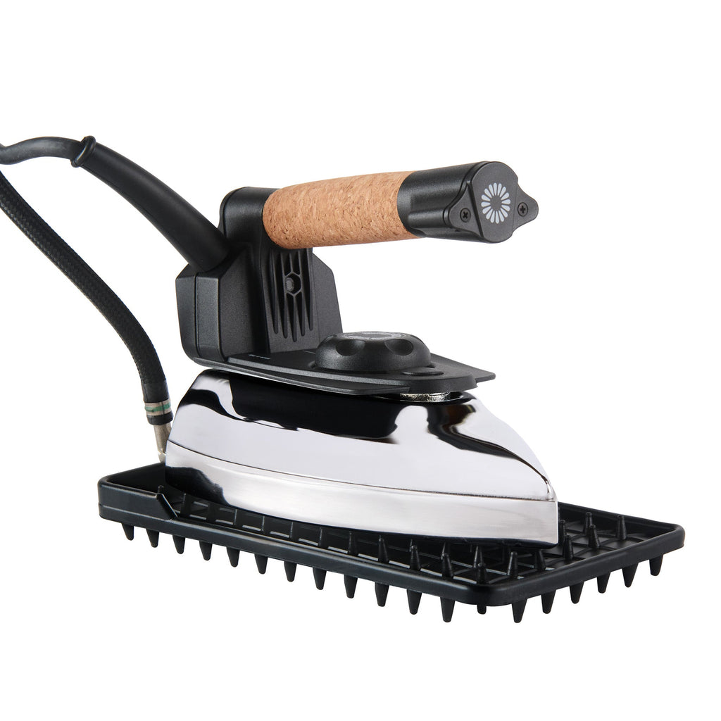 Reliable professional steam iron thermostat and handle detail