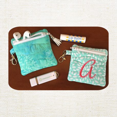 Embroidery Garden 4x4 Monogram Zipper Cases included in Small Bags and Pouches Bundle
