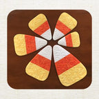 Embroidery Garden Candy Corn Mug Rugs Set included in Mug Rugs and Coasters Bundle