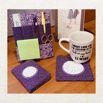 Embroidery Garden Desk Organizer Set Small included in Desk to Dorm Bundle