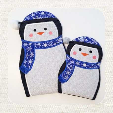 Embroidery Garden Penguin Zipper Cases included in Small Bags and Pouches Bundle