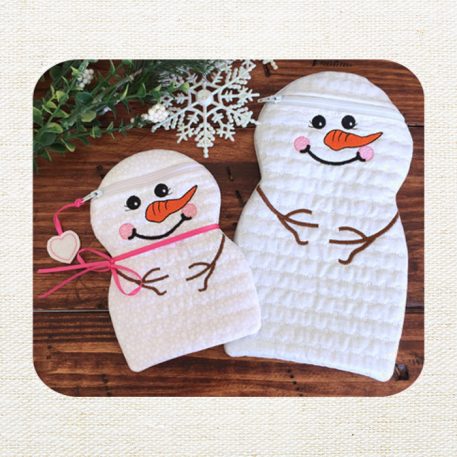 Embroidery Garden Snowman Zipper Cases included in Small Bags and Pouches Bundle