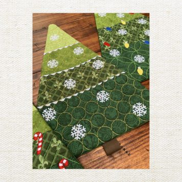 Embroidery Garden Tree Coaster Mug Rugs Etc Set included in Mug Rugs and Coasters Bundle