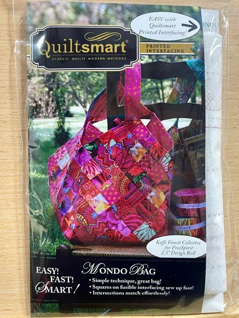Quiltsmart Mondo Bag finished-project example; fabric not included
