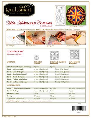 Quiltsmart Mini Mariner’s Compass Pattern & Interfacing Pack — product view 2
