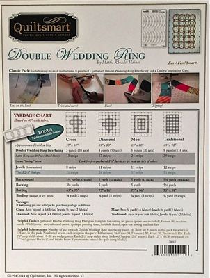 Quiltsmart Double Wedding Ring Classic Pattern & Interfacing Pack — product view 2