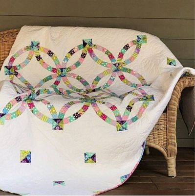 Quiltsmart Double Wedding Ring Classic Pattern & Interfacing Pack — product view 3