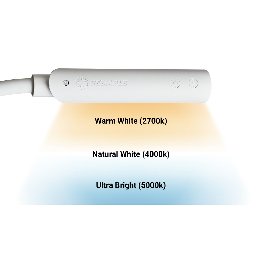 Reliable UberLight Flex 3100TL LED Task Light with Clamp, White — official image 3
