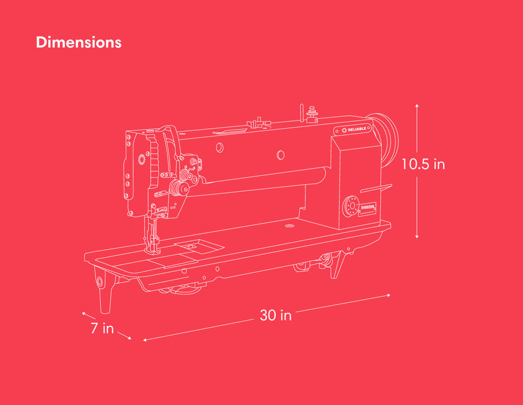 Reliable 5400SW machine dimensions