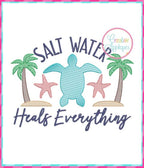 Creative Appliques Salt Water Heals Everything included in the Summer Embroidery and Applique Bundle