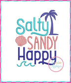 Creative Appliques Salty Sandy Happy included in the Summer Embroidery and Applique Bundle