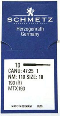 SCHMETZ 190 R Needles, 110/18 — 10 Count — product view 1
