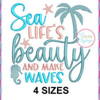 Creative Appliques Sea Life's Beauty and Make Waves included in the Summer Embroidery and Applique Bundle