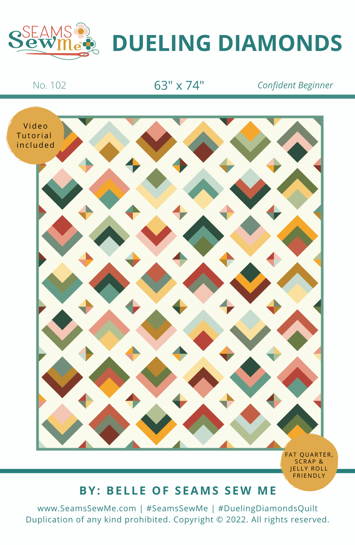 Seams Sew Me Dueling Diamonds PDF pattern cover