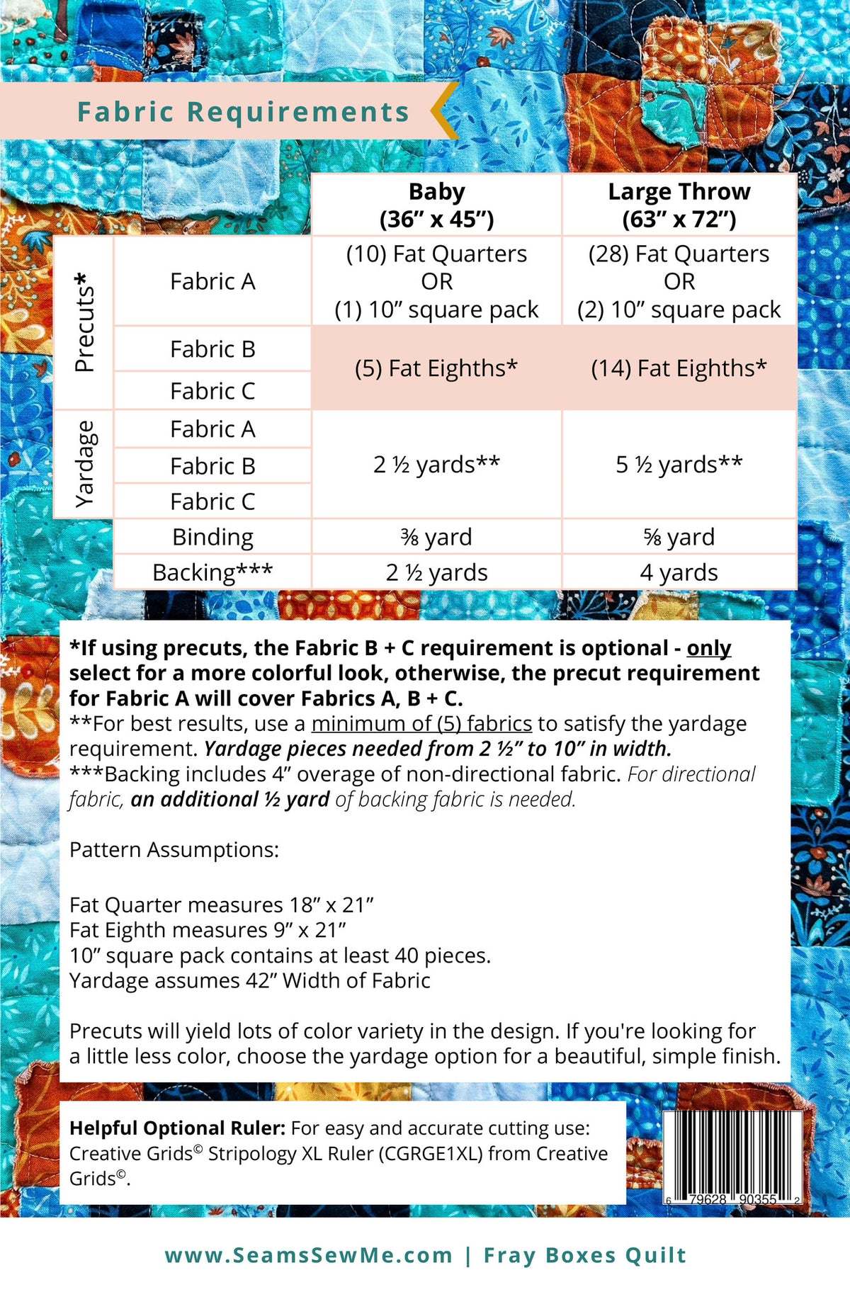 Fray Boxes fabric requirements