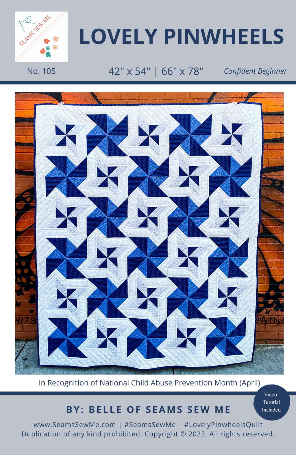Seams Sew Me Lovely Pinwheels PDF pattern cover