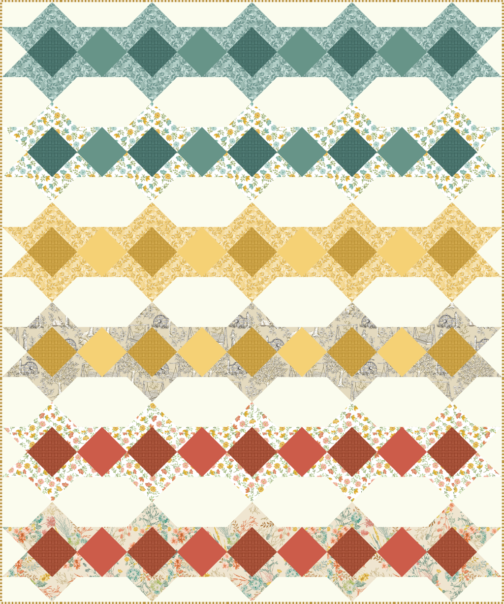 Montgomery Ribbon quilt design in Montgomery Mountain Charm fabrics