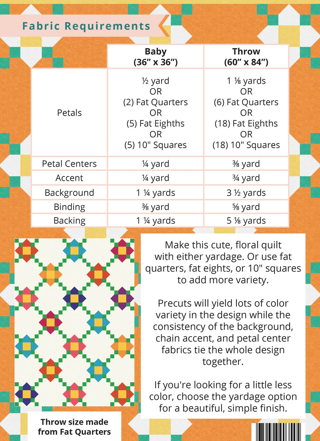 Posy Chain fabric requirements