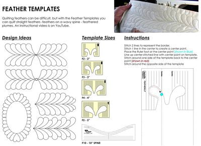 Sew Steady Westalee Feather Templates — Low Shank, 3 mm, 4-Piece Set