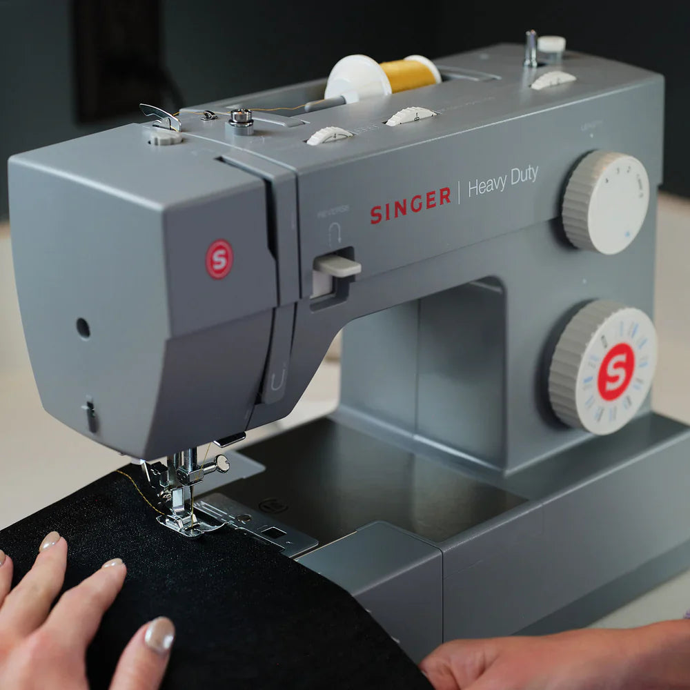 SINGER Heavy Duty 4432 sewing machine angled view showing stitch controls and durable design