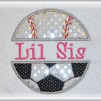 Creative Appliques Soccer Ball Divided Applique included in the Sports Monogram Frame Applique Bundle