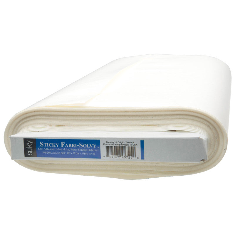 Sulky Sticky Fabri-Solvy Stabilizer - White - 20'' x 25 yd. Bolt