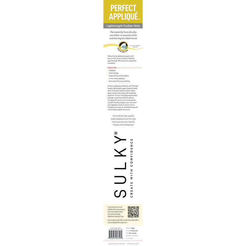 Sulky Perfect Appliqué - Fusible Web - 18" x 3 yd. Roll