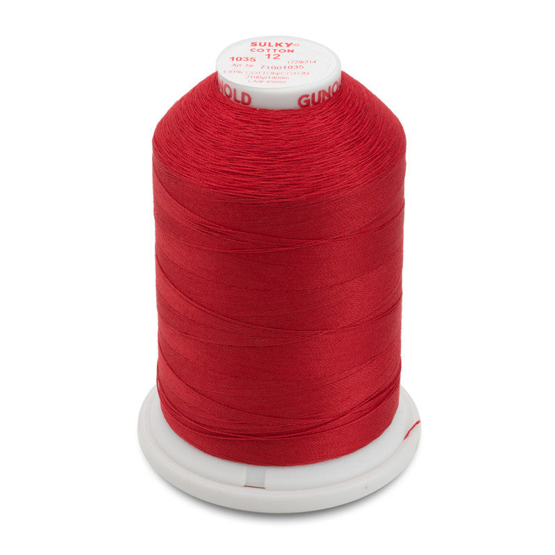 Sulky 12 Wt. Cotton Thread - Dk. Burgundy - 2,100 yd. Jumbo Cone