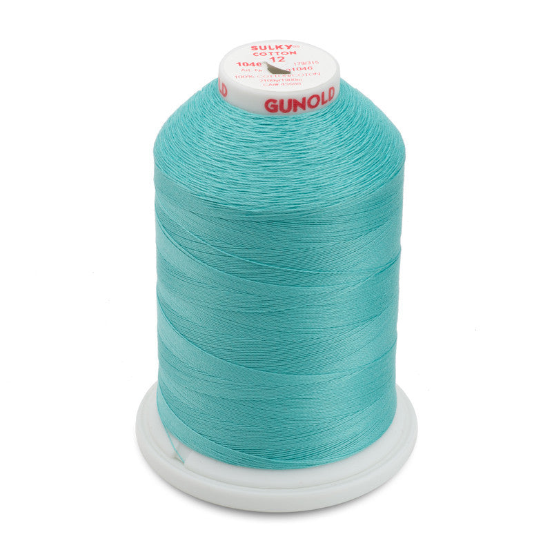 Sulky 12 Wt. Cotton Thread - Teal - 2,100 yd. Jumbo Cone