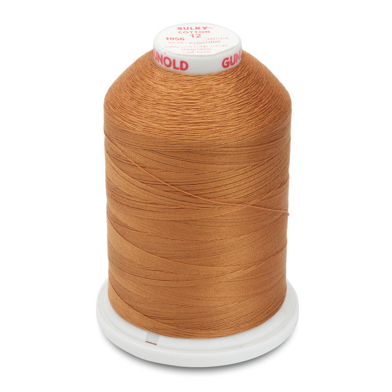 Sulky 12 Wt. Cotton Thread -Med. Tawny Tan - 2,100 yd. Jumbo Cone
