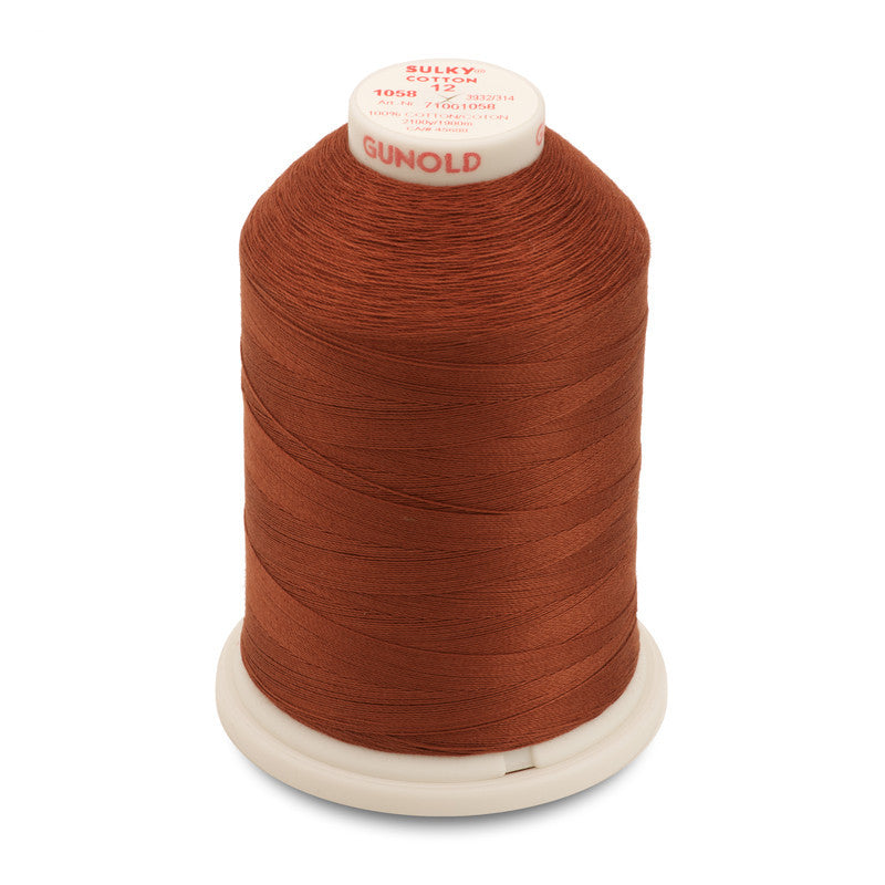 Sulky 12 Wt. Cotton Thread - Tawny Brown - 2,100 yd. Jumbo Cone